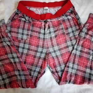 Victoria's Secret PINK sleep joggers red plaid Large